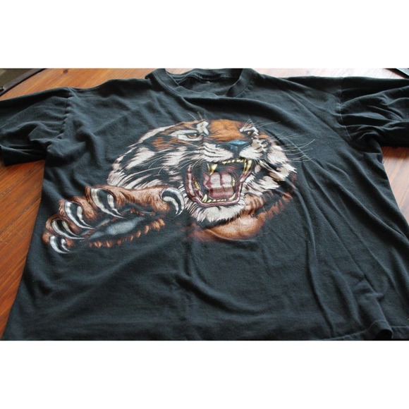 Vintage 1980s Sunrise Sportswear TIGER T-Shirt Medium Single Stitch